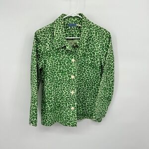 Provence D'amour Green Cheetah‎ Print Jacket Women's Size 6